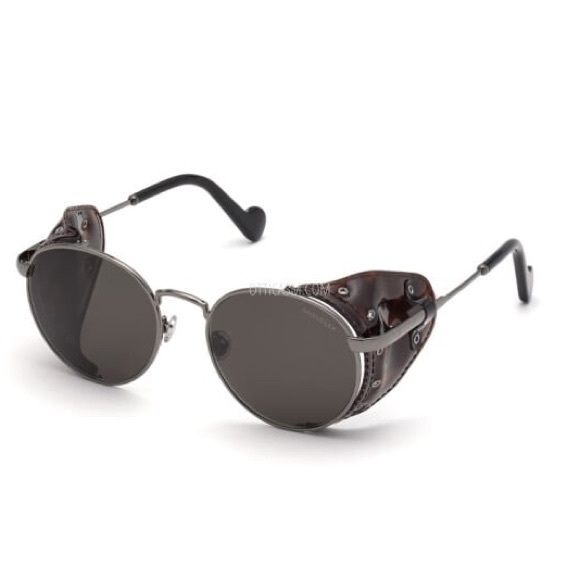 MONCLER BLAZON ANTHRACITE ROUND POLARIZED UNISEX SUNGLASSES ML 0182 - Picture 1 of 8